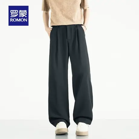 罗蒙男士日常百搭西裤2025秋季新款经典简约休闲裤时尚潮流直筒裤图片