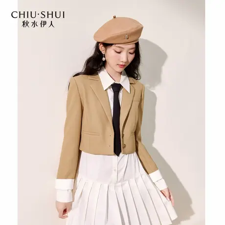 【CC家居控】正肩短款西装外套女时尚百搭小个子长袖上衣商品大图