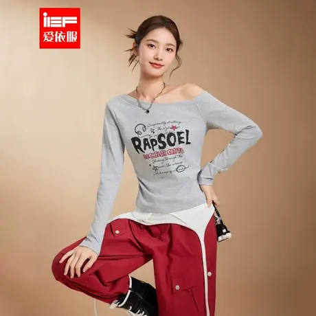 IEF/爱依服2025秋季新款美式时尚字母印花休闲辣妹气质百搭上衣图片