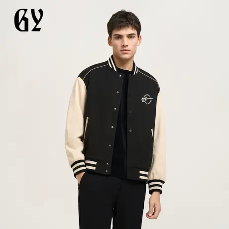 雅戈尔奥莱 GY男装男士棒球领夹克秋冬青年时尚撞色上衣外套商品大图