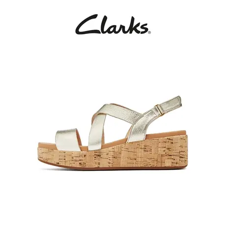 Clarks其乐女士凯弥系列坡跟厚底时髦凉鞋亲和触感交叉带凉鞋女商品大图