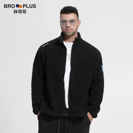 胖哥哥秋冬加绒外套男大码厚款宽松加肥加大胖子保暖男士夹克上衣图片