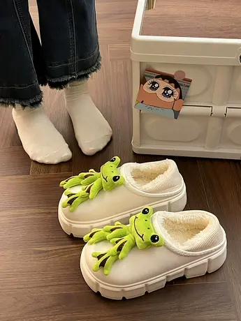 东北大棉鞋女冬加绒加厚2023新款厚底防水防滑家居保暖棉拖鞋女士商品大图