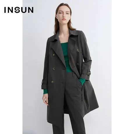 INSUN恩裳春季棉质挺括风衣外套图片