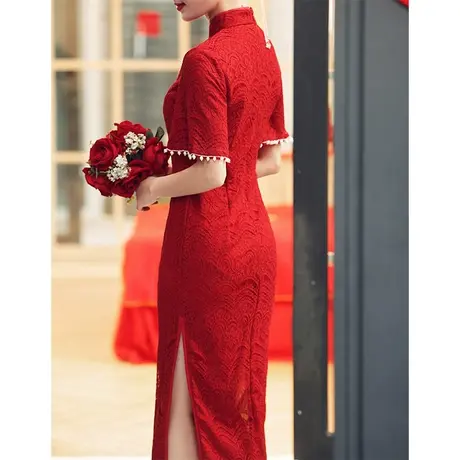 改良旗袍敬酒服2023新款新娘高级感小个子新中式年轻款订婚连衣裙图片