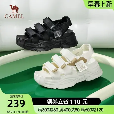 骆驼女鞋年夏季新款时尚休闲魔术贴凉鞋运动厚底沙滩鞋ins潮商品大图