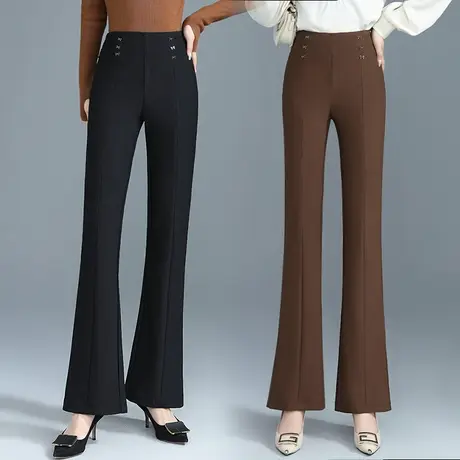 高腰微喇裤女2023年秋季新款垂感显瘦休闲裤高级感气质西装马蹄裤商品大图