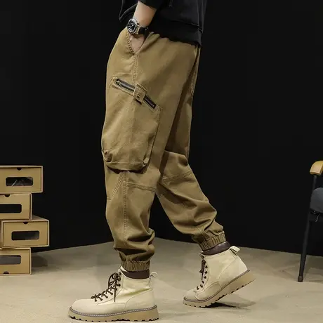 美式复古工装裤男秋款2023新款潮牌休闲束脚男裤大码多袋裤子秋季商品大图