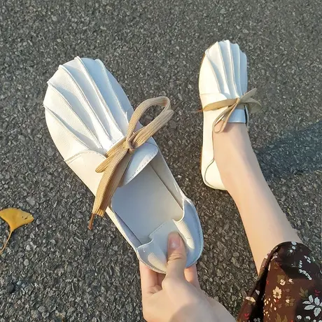 豆豆鞋女2023春夏新款韩版百搭平底奶奶鞋休闲孕妇懒人单鞋女鞋子商品大图