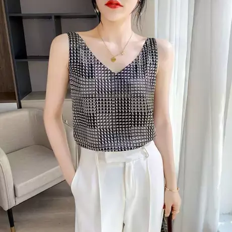 搭配西服西装打底衫内搭真丝吊带背心女2024新款冰丝内穿无袖上衣图片