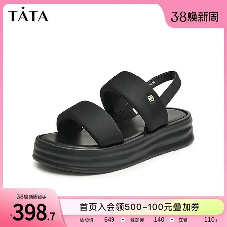Tata他她休闲厚底凉鞋女一字带运动沙滩凉鞋2024夏季新款WL601BL4商品大图