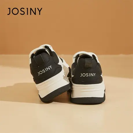 Josiny/卓诗尼厚底板鞋2024新款春季平底熊猫鞋黑白学生休闲鞋商品大图