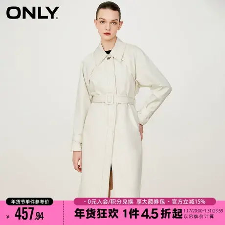 ONLY2023冬季新款休闲保暖翻领中长款风衣外套女|123136019商品大图