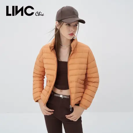 LINC金羽杰轻薄羽绒服女2023秋冬新款炫彩酷感短款女款商场同款图片