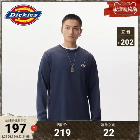 Dickies商场同款23新品新款工装灵感休闲版型前后印花长袖T恤秋冬图片