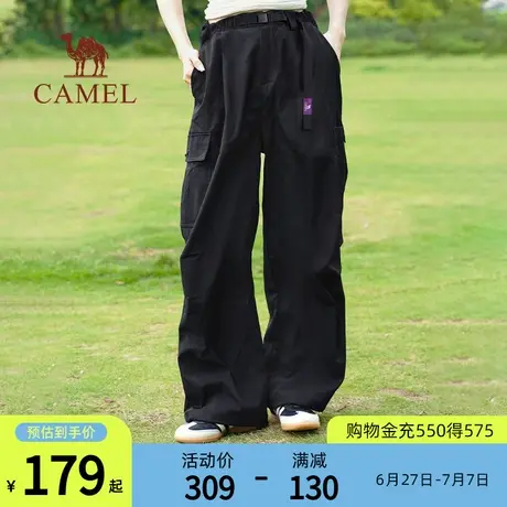 骆驼女装2025春秋新款宽松直筒微阔腿裤显瘦百搭休闲裤工装裤长裤商品大图