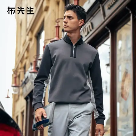 MrBu布先生时尚拼接立领保暖t男2025秋新层次感可调节上衣BT16880商品大图
