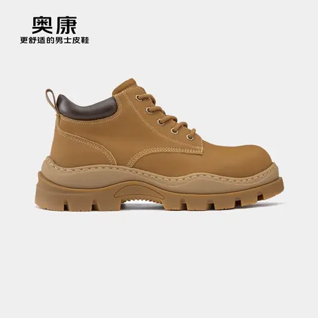 奥康男鞋春秋季新款潮流休闲马丁靴男舒适厚底高帮户外工装鞋商品大图