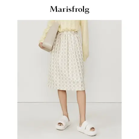 【轻礼系列】玛丝菲尔时尚气质双色菱格提花设计感显瘦半身裙女图片