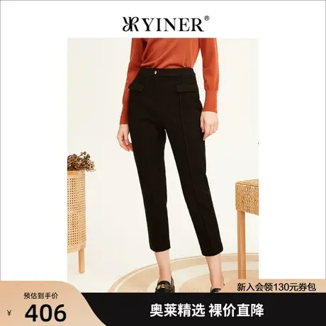 YINER音儿女装2022冬季新款高腰显瘦西装休闲裤图片