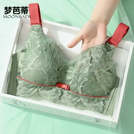 梦芭蒂乳胶薄款大胸显小内衣女收副乳防下垂无钢圈文胸罩云花知梦商品大图
