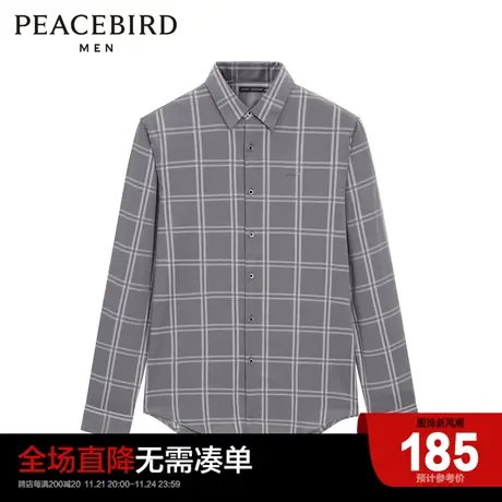 太平鸟男装 2022纯棉条纹休闲衬衫衬衣B1CAC1X31图片