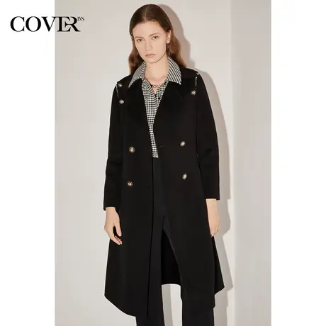 COVER冬季复古英伦风羊毛毛呢大衣商品大图