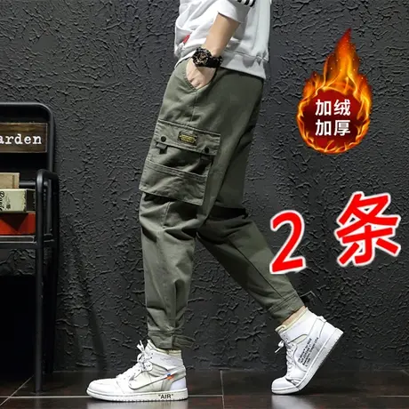 军绿色束脚工装裤男配马丁靴的超火cec男潮流裤子男痞帅休闲裤男商品大图