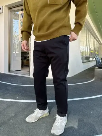 大依无忧冬新款磨毛厚料简约潮胖子弹力加肥加大码男士商务休闲裤图片
