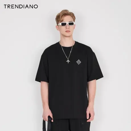 TRENDIANO梅花联名系列2023新款春季短袖t恤男款休闲圆领内搭商品大图