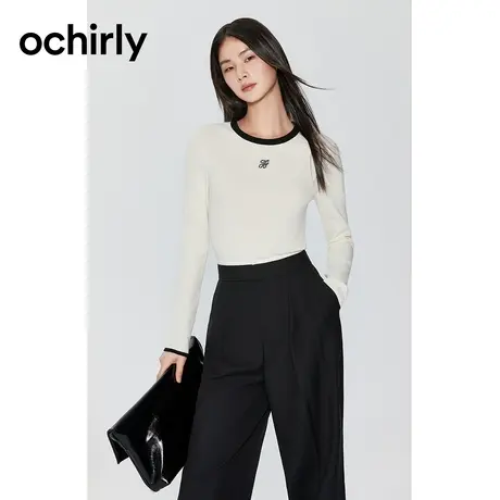 【品牌甄选】欧时力澳美丽诺羊毛高级巴素兰工艺软糯针织毛衣23秋图片