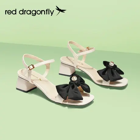 【618预售专享】红蜻蜓凉鞋女2022年夏季新款蝴蝶结凉鞋WFK22263Y图片
