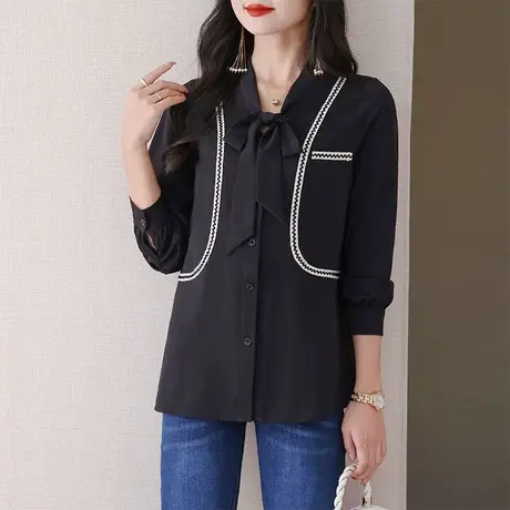 伊自尚大码女装遮肉显瘦衬衫2023年秋季新款女装时尚胖mm洋气上衣图片