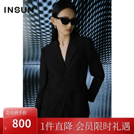 恩裳COVER2023早春新款精纺羊毛挺括西装外套两件套纽扣马甲西服图片