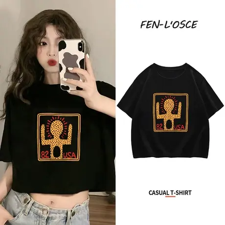 纯棉t恤短袖女学生新款设计感小众韩版夏季休闲薄款宽松上衣ins潮商品大图