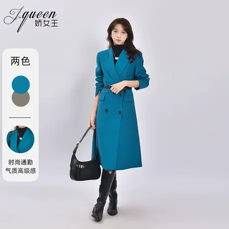 西装外套女中长款2023秋季新款时尚百搭职业通勤宽松显瘦正肩大衣图片