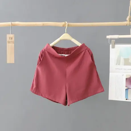 韩版纯色高腰a字阔腿裤女夏季2023年新款洋气松紧腰西装短裤热裤图片
