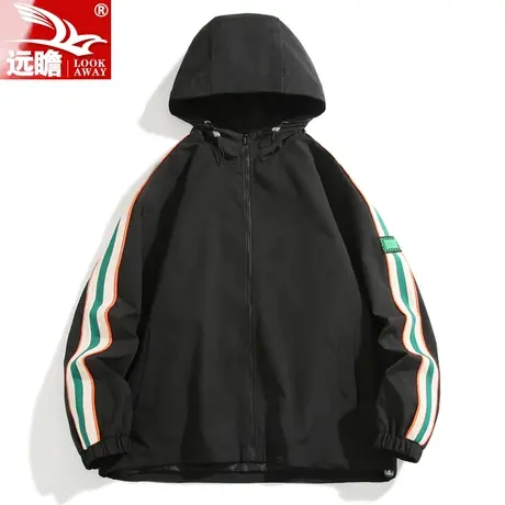 男士春秋季2023新款夹克男款潮牌工装休闲上衣服青年痞帅连帽外套商品大图