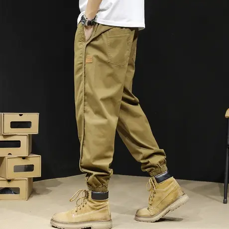 美式复古工装裤男潮牌春秋宽松束脚男裤休闲工装裤子男士大码新款商品大图
