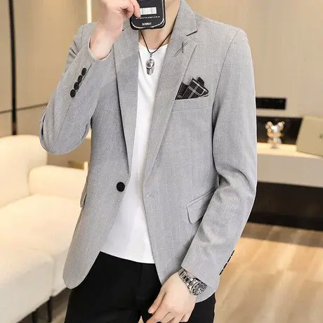 休闲小西装男韩版修身西服外套上衣新款商务职场百搭轻奢潮流单西商品大图