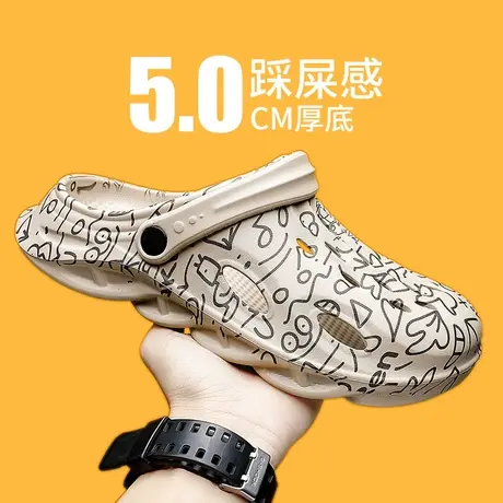 雨鞋男款时尚钓鱼水鞋男士沙滩洞洞鞋厨师套鞋厨房防滑胶鞋防水鞋商品大图