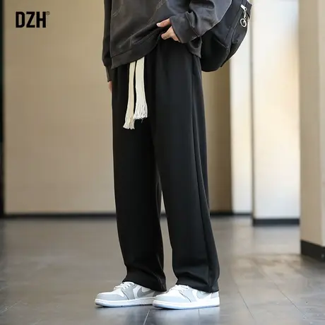 男士黑色运动裤男直筒秋季宽松潮流休闲裤子2024新款卫裤百搭男裤图片