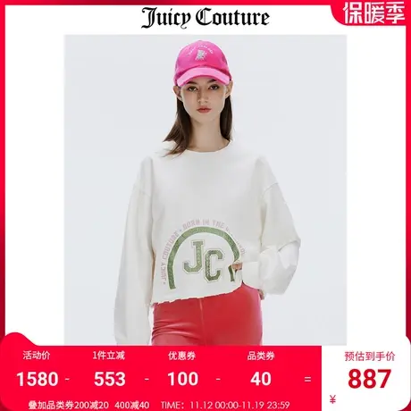 Juicy Couture橘滋卫衣女秋冬新款美式宽松显瘦潮流圆领针织上衣商品大图