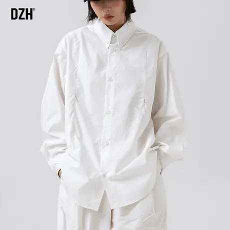男士纯棉白色衬衫设计感高级休闲衬衣长袖男秋季痞帅男装衣服秋装商品大图
