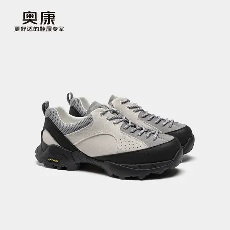 奥康 男鞋2025春季户外登山鞋耐磨防滑休闲厚底复古运动鞋图片