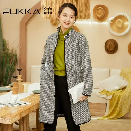 蒲PUKKA 女装中长款棉衣2022冬装新款设计感大衣棉服女商场同款图片