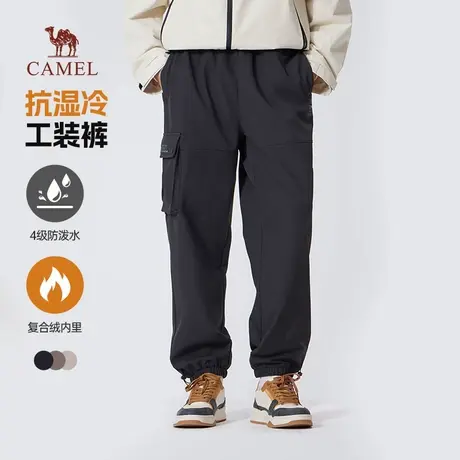 骆驼男装工装裤男2025新款冬季加绒保暖宽松束脚防泼水休闲长裤子商品大图