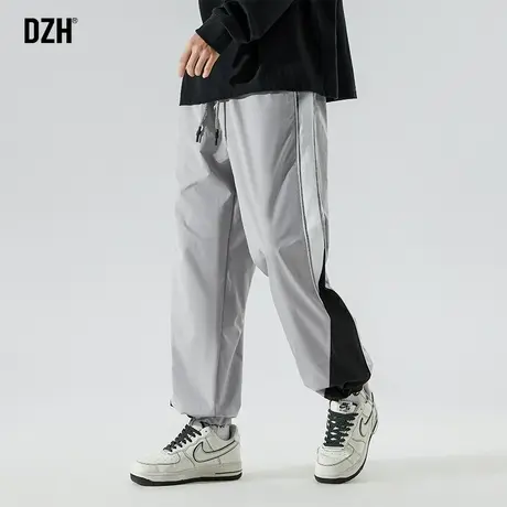 男士秋季休闲裤子男潮流百搭灰色运动裤冲锋裤2023年新款男裤秋款商品大图