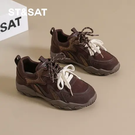 St&Sat/星期六复古德训鞋女秋轻便百搭运动休闲鞋烫钻通勤阿甘鞋图片