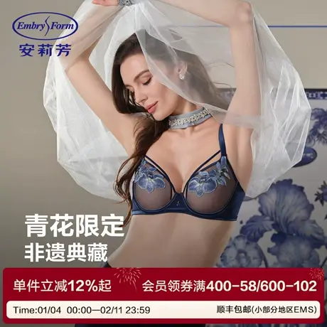 【奢华刺绣】安莉芳软钢托舒适女士透气大胸显小性感文胸EB01123商品大图